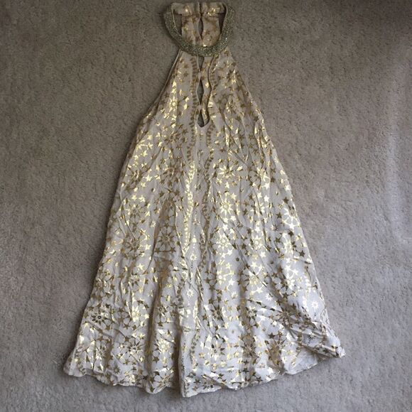 Kimchi Blue Gold Corellia Beaded Neck Mini Dress - Picture 7 of 13